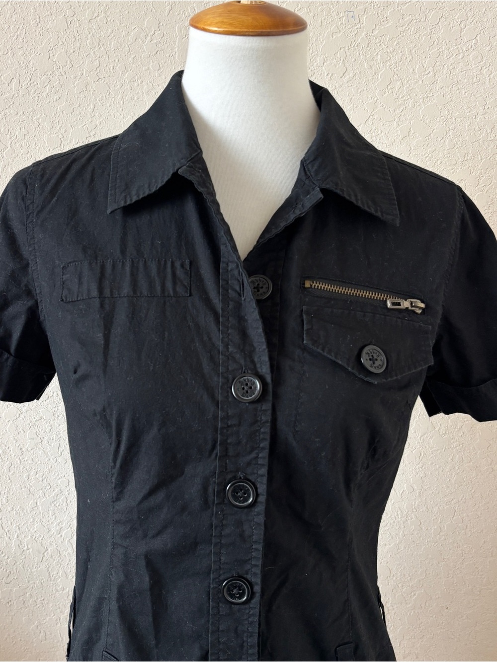 Abbey Dawn by Avril Lavigne Y2K  Rare Black Button Up Shirt Grunge Punk Large - Picture 3 of 5